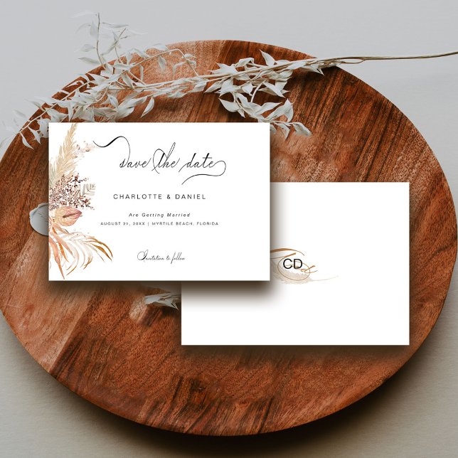 Reserve A Data Escrita Caligráfica Moderna Boho Caprichosa (Criador carregado)