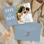 Reserve A Data Escrita de Código Qr para Tipografia Azul Elegante<br><div class="desc">Seu dia especial merece um convite que captura a beleza e elegância de sua história de amor. Nossa elegante e empoeirada tipografia azul do código QR salvar a data é a escolha perfeita para convidar seus convidados no estilo. Apresentando uma espantosa cor azul empoeirada e uma design de tipografia romântica,...</div>