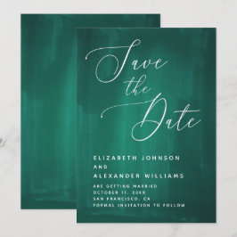 Reserve A Data Escrita elegante verde-escura. Caligrafia de Emera