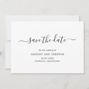 Reserve A Data Escrito Elegante Casamento Moderno Simples Não Fot