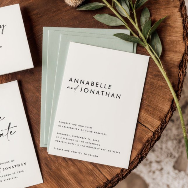 Reserve A Data Escrito preto moderno creme mínimo contemporâneo (Criador carregado)