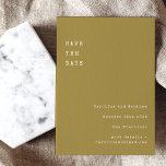 Reserve A Data Escritor de Letras Minimalista Font Wedding Ochre<br><div class="desc">Casamento com tipografia retrorreflectora minimalista Salva a data em Ochre Dourado</div>