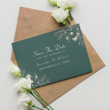 Esmeralda Verde e Dourado Casamento Salvar a Data