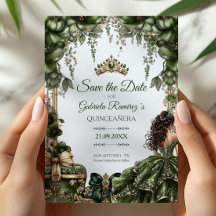 Esmeralda Verde Tiara Floral Quinceañera Dourada