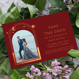 Reserve A Data Espaço de Fotografia da Lua Vermelha Laranja Verme