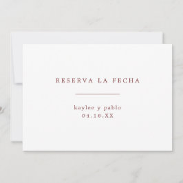 Reserve A Data Espanhol Minimalista Simples