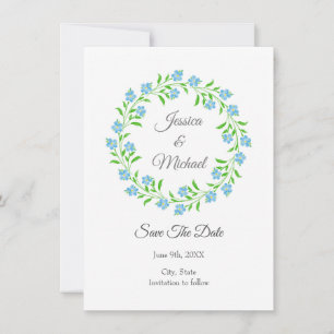 Reserve A Data Esquece-me Nots Watercolor Floral