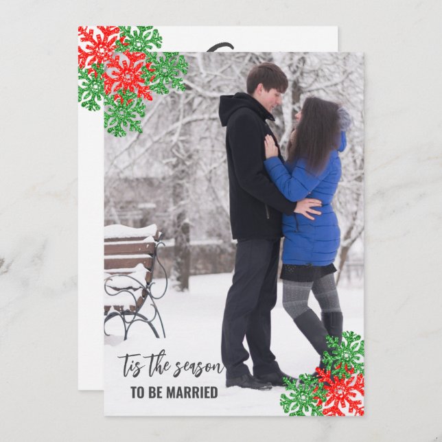 Reserve A Data Este Casamento De Natal Da Época (Frente/Verso)