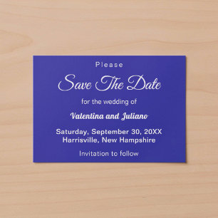 Reserve A Data Estilo de Tipografia Casamento Azul Escuro Minimal
