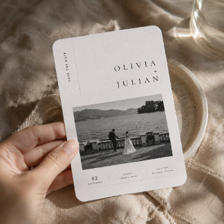 Reserve A Data Estilo Editorial | Casamento de Foto Minimalista