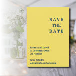 Reserve A Data Estilo Minimalista | Casamento com Fonte de Máquin<br><div class="desc">Estilo Minimalista | Fundo de chiffon de limão e Fonte de Máquina de Escrever Retro Cinza Ardesia Escuro Casamento Salve a Data.</div>