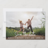 Estiloso Rustico Duplo Lado Salvar A Data Foto