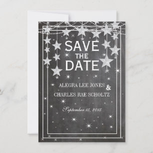 Reserve A Data Estrelas Retro Quadro de Giz Casamento Salve o Dia