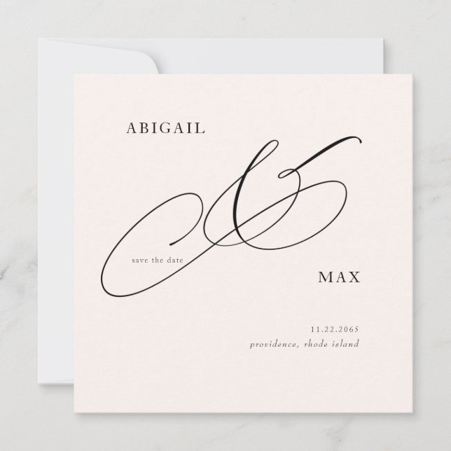 Reserve A Data Eterno Blush Square Weding Date (Salvar data) (Frente)