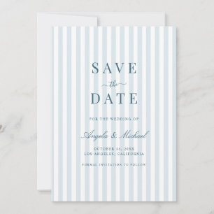 Reserve A Data Eterno Luxo Rascunho Listras Azuis Casamento