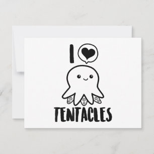 Reserve A Data Eu Adoro Tentáculos T-shirt Cute Octopus Tee