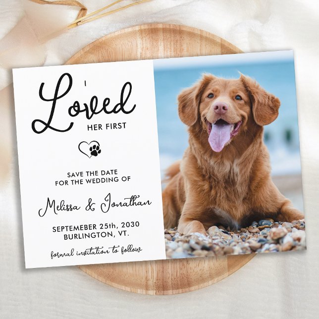 Reserve A Data Eu Amava A Primeira Foto Personalizada De Pet Wedd (Criador carregado)