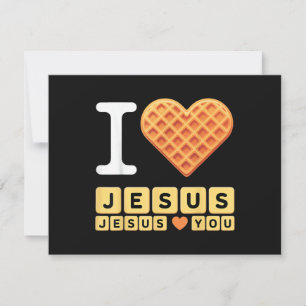 Reserve A Data Eu Amo Jesus Coração de Waffle