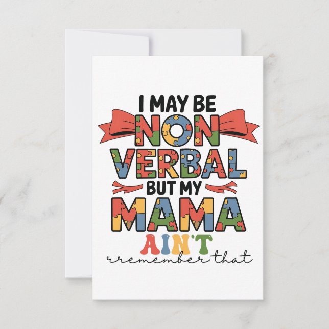 Reserve A Data Eu posso ser não-verbal, mas minha mãe não é autis (Frente)