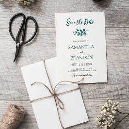 Reserve A Data Eucalipto botânico minimalista folhagem rústica