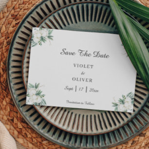 Reserve A Data Eucalyptus Cotton   Casamento Moderno Branco