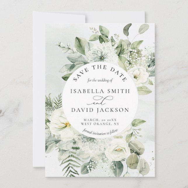 Reserve A Data Eucalyptus Green Foliage Sage Green White Floral (Frente)