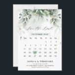 Reserve A Data Eucalyptus Greenery Goma Botânica Calendário<br><div class="desc">Primavera / calendário botânico do meio-verão elegante e moderno - salvar o cartão de data apresenta um buquê de folha verde-aquosa com cor aquática suave / folhas botânicas / eucalipto e poeira dourada. Por favor, encontre mais designs e variações na minha loja de "blisswedingpaperie". E fique à vontade para me...</div>