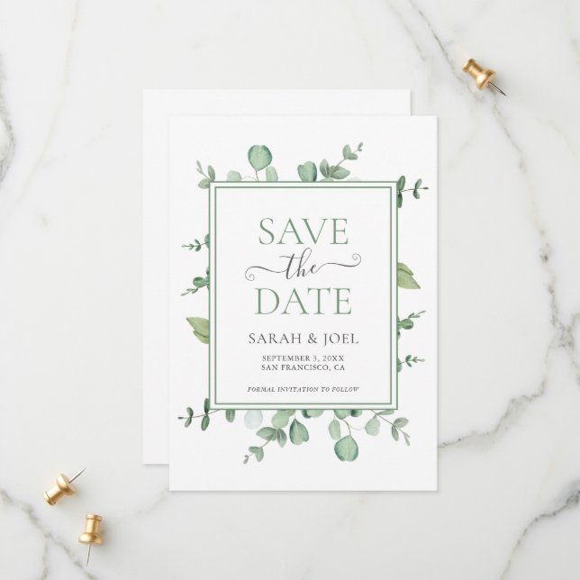 Reserve A Data Eucalyptus Wedding (Frente/Verso In Situ)