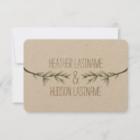 Evergreen Tree Branches Casamento Salvar A Data