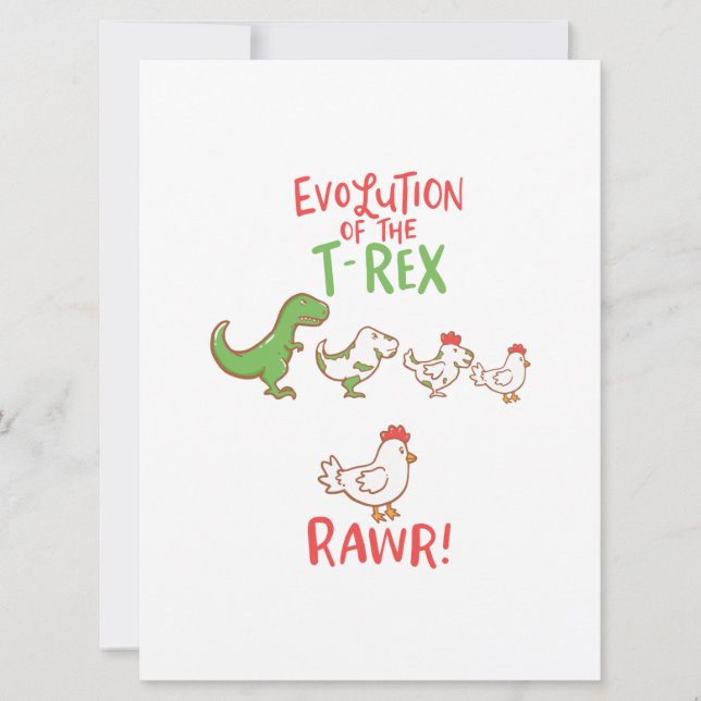 Reserve A Data Evolução Do T-Rex RAWR! Funny Dino Chicken (Frente)