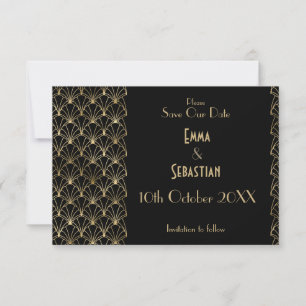 Reserve A Data Excelente elegante Gatsby Art Deco Salve as Datas