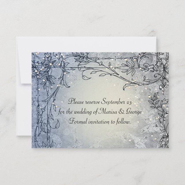 Reserve A Data Fada Luz Azul Whimsy Salve a Data (Frente)