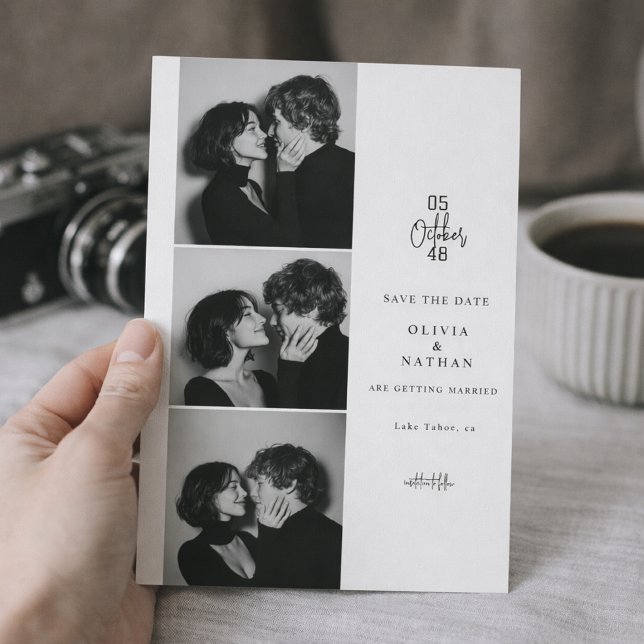 Reserve A Data Faixa de Fotografia Preto e Branco em Cabine Save  (Criador carregado)