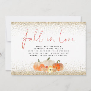 Reserve A Data Fall in Love Pumpkins Dourado Glitter Code Casamen