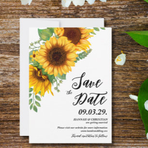 Reserve A Data Fall Sunflower Weding Save date