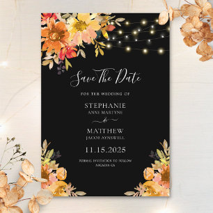 Reserve A Data Fall Watercolor Floral String Lights Casamento