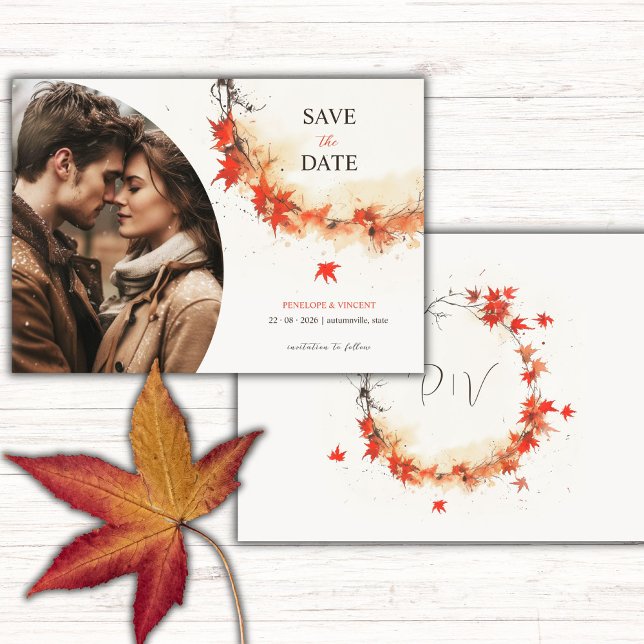 Reserve A Data Fall Wreath da Aquarela (Criador carregado)