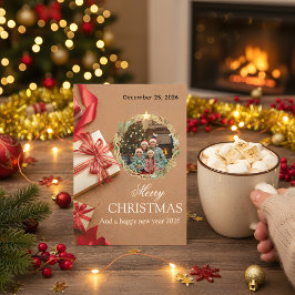 Reserve A Data Family Christmas Photo Card 2026 | Red Gift Design