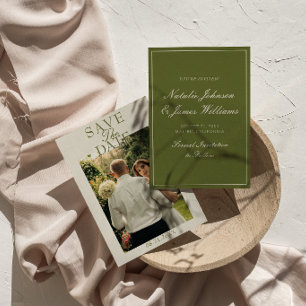 Reserve A Data Fancy Olive Verde Casamento Antigo Dinheiro Foto