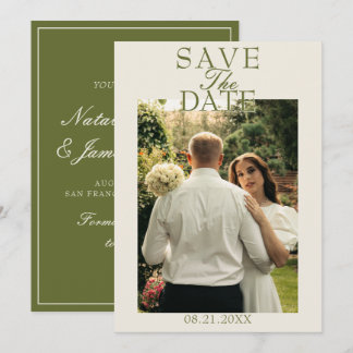 Reserve A Data Fancy Olive Verde Casamento Antigo Dinheiro Foto