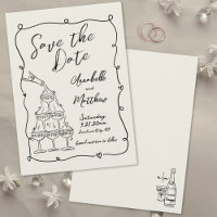 Fantasia Desenho à Mão Casamento Vintage Salve a D