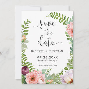Reserve A Data Fantasy Floral Boho Weding the Date Card
