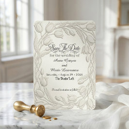 Reserve A Data Faux 3D Embossed Tulip Floral Relief