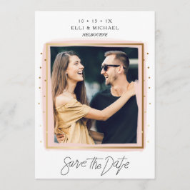 Reserve A Data Faux Confetti Cor-De-Branco Cor-De-Rosa Guardar O