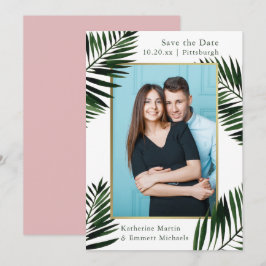 Reserve A Data Faux Dourado Frame Pink Casamento Salvar a Data Fo