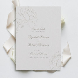 Reserve A Data Faux Embossed Rosas Ivory Formal Classic Wedding