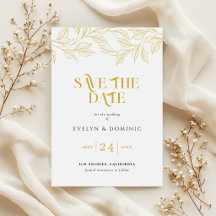 Faux Gold Botanical Elegant Wedding
