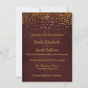 Reserve A Data Faux Gold Foil Confetti Casamento Elegante Salvar