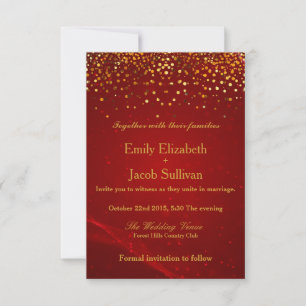 Reserve A Data Faux Gold Foil Confetti Casamento Elegante Salvar 