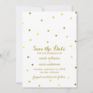 Reserve A Data Faux Gold Foil Confetti Pontos Salve a Data
